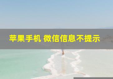 苹果手机 微信信息不提示